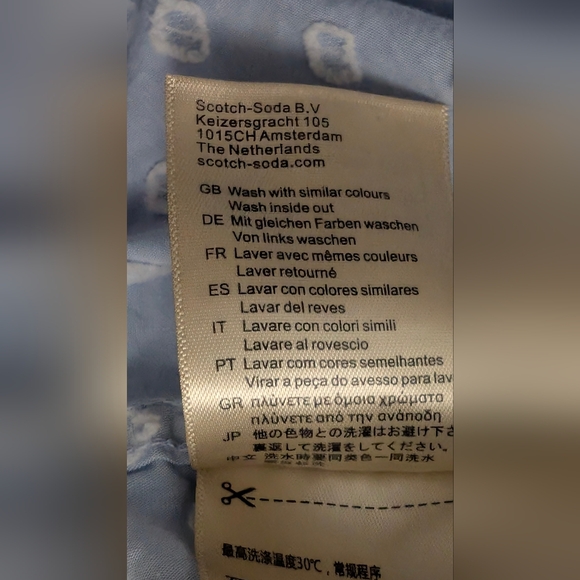 Scotch And Soda Long Sleeve Button Down Patterned Shirt, Large - Picture 13 of 15